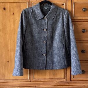 J. Jill Brown and Cream Woven Button Front Jacket. NWOT Size S